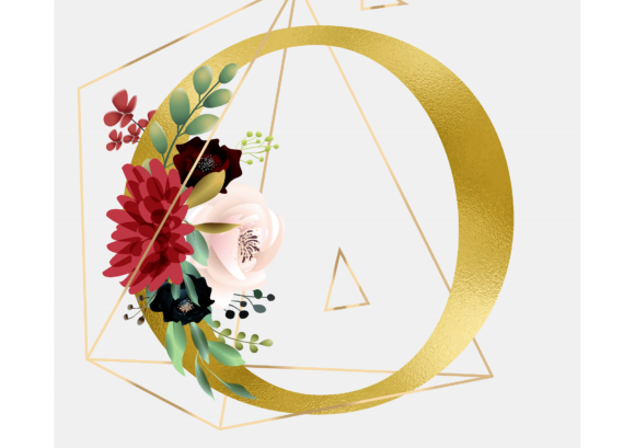 Alphabet O Floral Wreath Golden Foil: A Versatile and Elegant Design Element