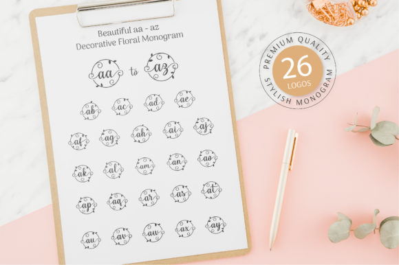 Beautiful Floral Monogram Set V1 aa-az: Elevating Personal and Professional Branding