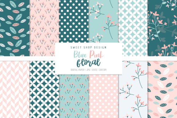 Digital Paper Blue Pink Floral: Design Guide