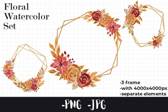 Elevating Seasonal Design Projects with Watercolor Autumnal Floral Frame 4