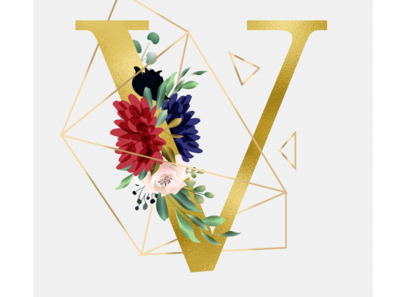 Enhance Your Designs with Alphabet V Floral Wreath