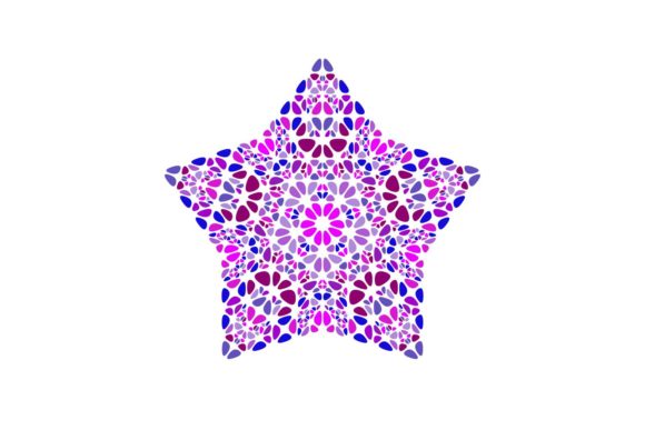 Evaluating the Colorful Floral Mosaic Star Symbol for Modern Geometric Design