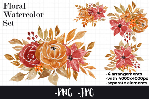 Evaluating Watercolor Autumn Floral Bouquet 4 for Professional Design Projects