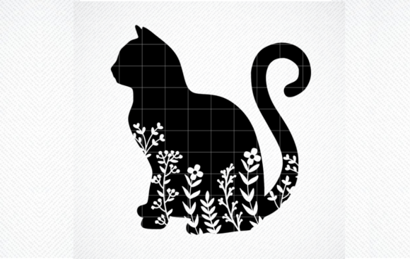 Explore the Charm of Floral Cat Silhouettes