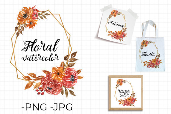 Floral Autumn Frame Watercolor Set Guide