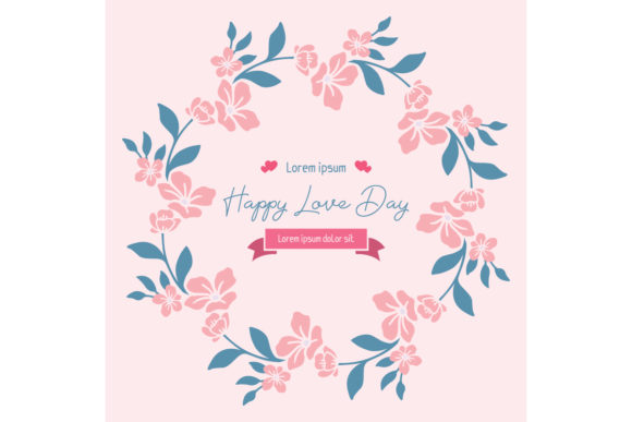 Floral Happy Love Day Card Vector Design Guide