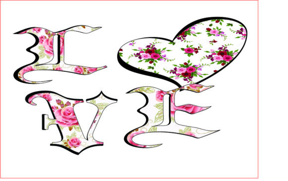 Love, Valentines Day, Floral Sublimation: Creative Digital Designs for Personalized Decor