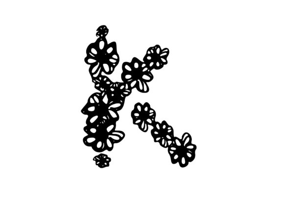 Mono Letter K Floral Design for Creative Projects