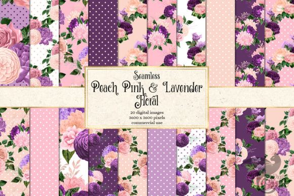 Peach Pink and Lavender Floral Patterns: A Guide to Vintage Digital Design