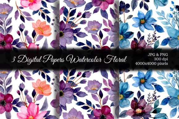 Seamless Pattern Floral Watercolor 79: Elevating Creative Projects with High-Resolution Botanical Designs